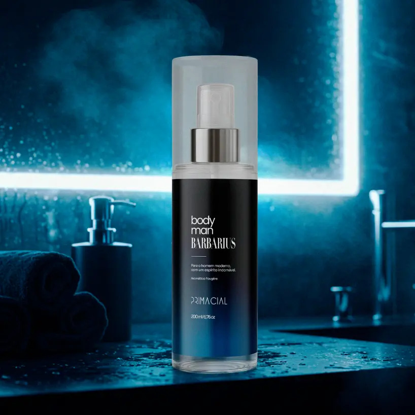 Body Splash Masculino Barbarius 200ml - Primacial Aromático Fougère